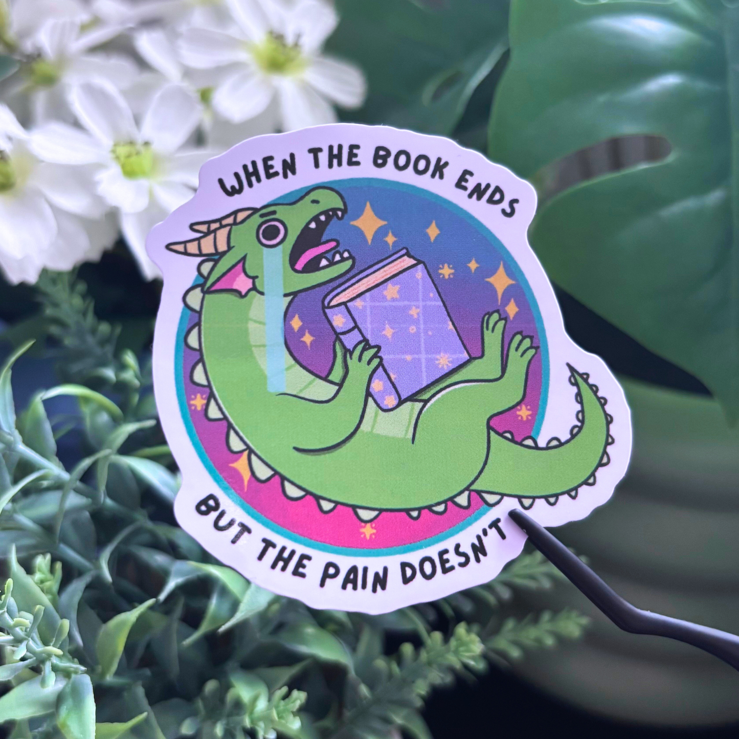 Dragon(y) E-Reader Waterproof Vinyl Glossy Sticker | Cute Decal for Bookworms Gift