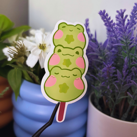 Froggy Dango Vinyl Sticker | Kawaii Japanese Snack Planner Journal