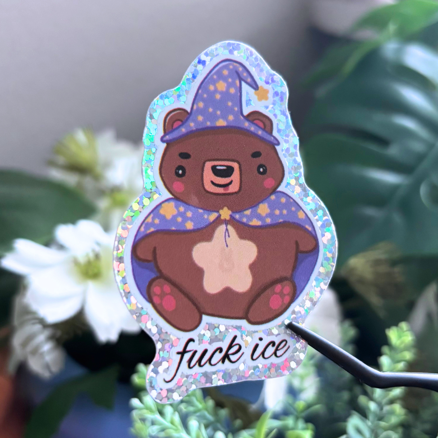 F*ck ICE Wizard Bear Sticker Waterproof Vinyl | Stand Up To The Oppression | Art is Political