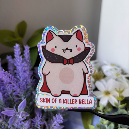 Count Meowcula Vinyl Glitter Sticker | Skin of A Killer Pop Culture Reference Collectible | Halloween Vampire