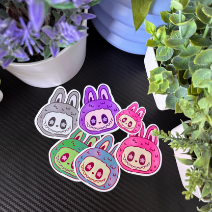 Lafufu Vinyl Sticker Bundle | Kawaii Silly Pack of Vinyl Stickers | 6 Sticker Pack