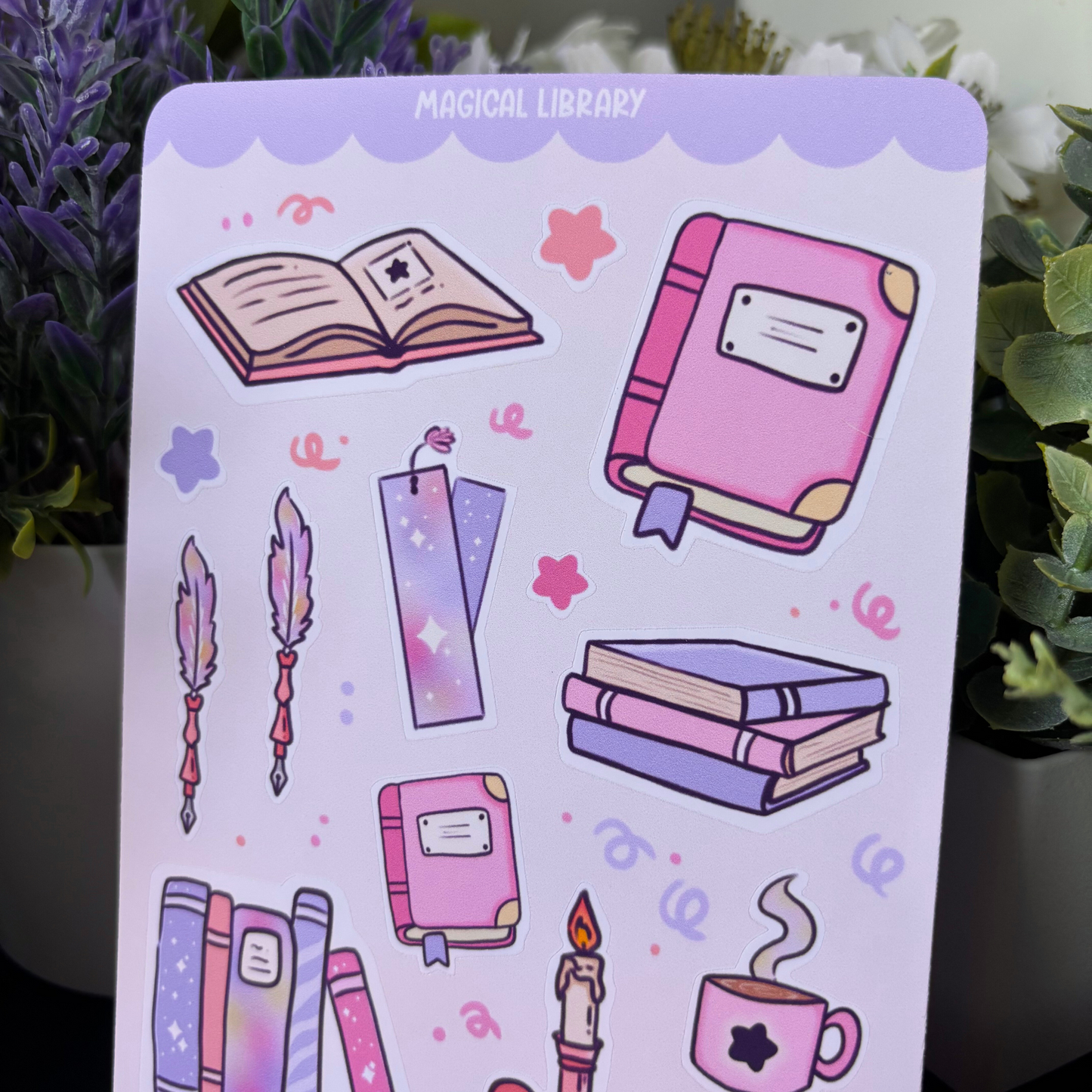 Magical Library Sticker Sheet | Journaling and Planner Accessory for Decoration Witchy