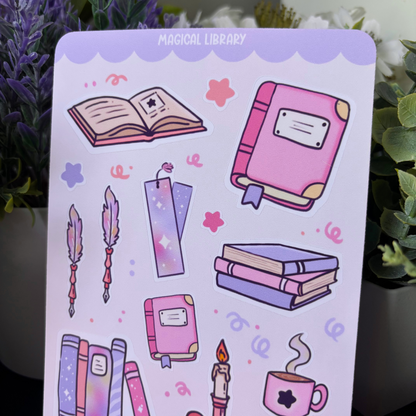 Magical Library Sticker Sheet | Journaling and Planner Accessory for Decoration Witchy