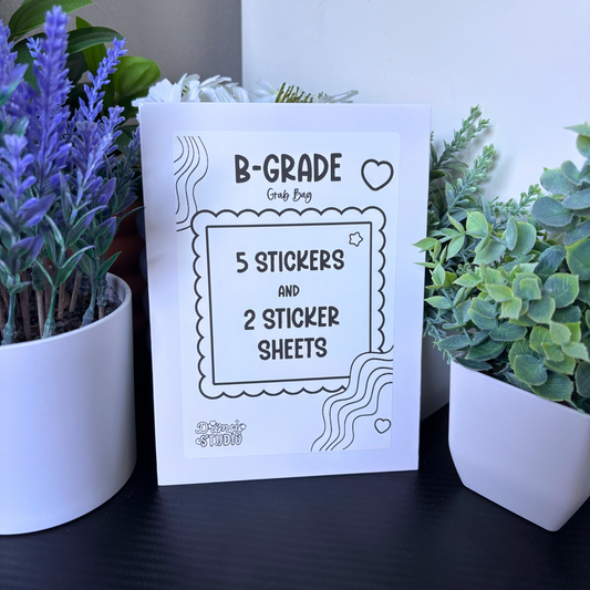 Sticker B-Grade Grab Bag | 7 Items Included Chosen at Random | Includes Vinyl Stickers and Sticker Sheets